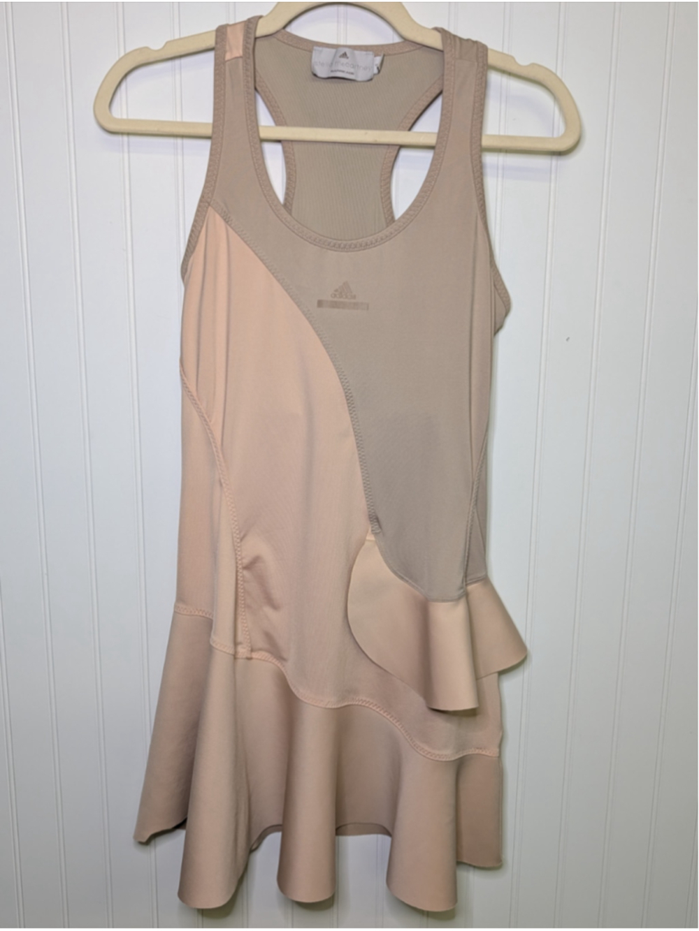 Adidas by Stella McCartney Barricade Tennis Dress Nude Pink Ruffle S Rare